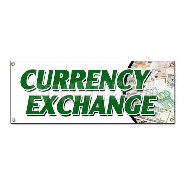 CURRENCY EXCHANGE BANNER SIGN best conversion rate fast low cost dollar